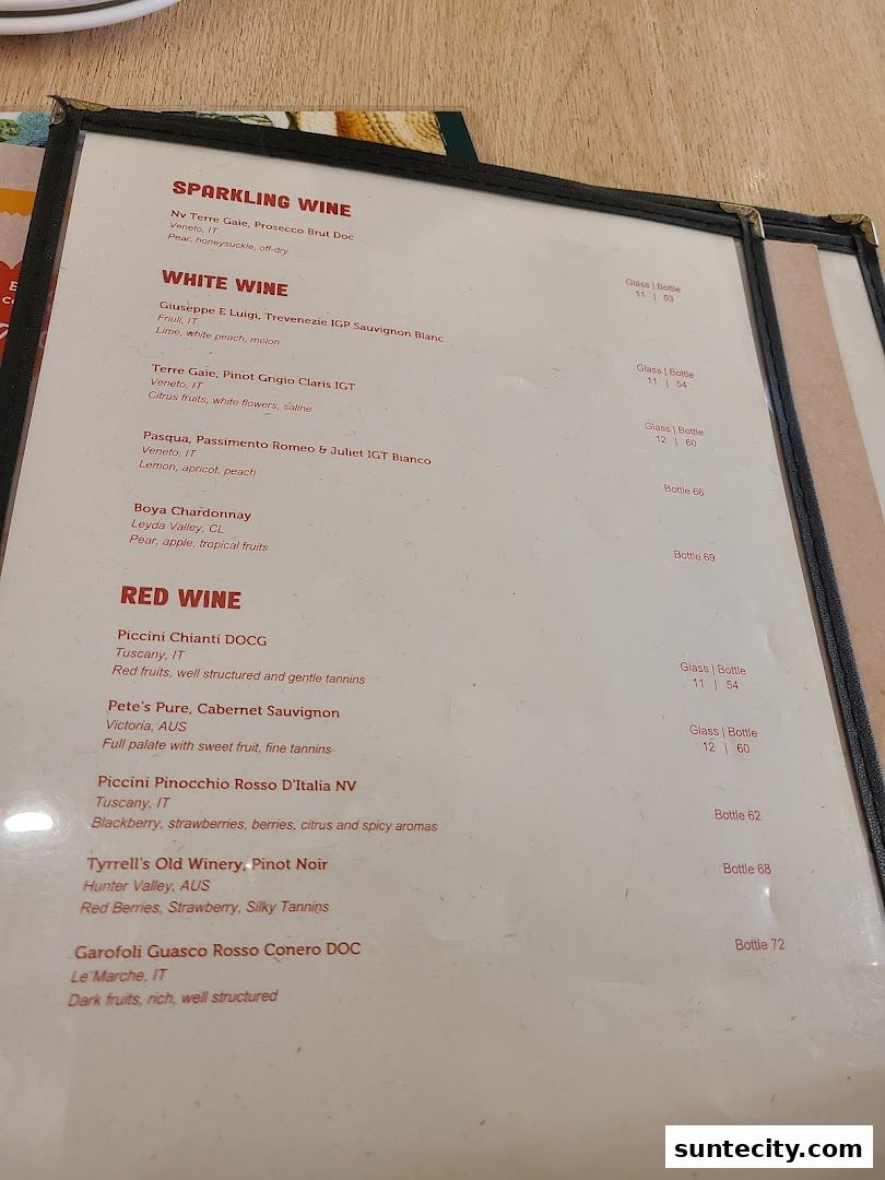 Menu page for Peperoni Pizzeria