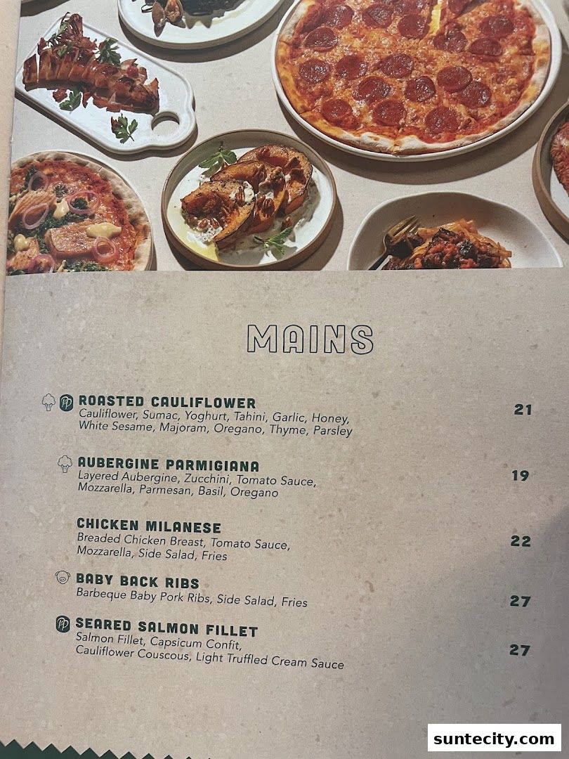 Menu page for Peperoni Pizzeria