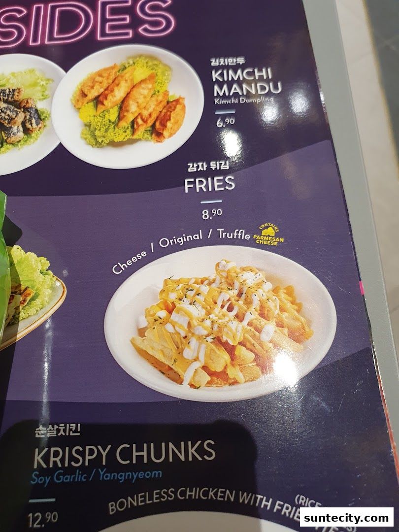 Menu page for POCHA! Korean Street Dining  Suntec City