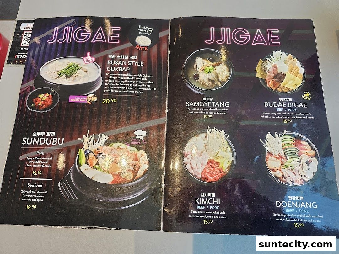 Menu page for POCHA! Korean Street Dining  Suntec City