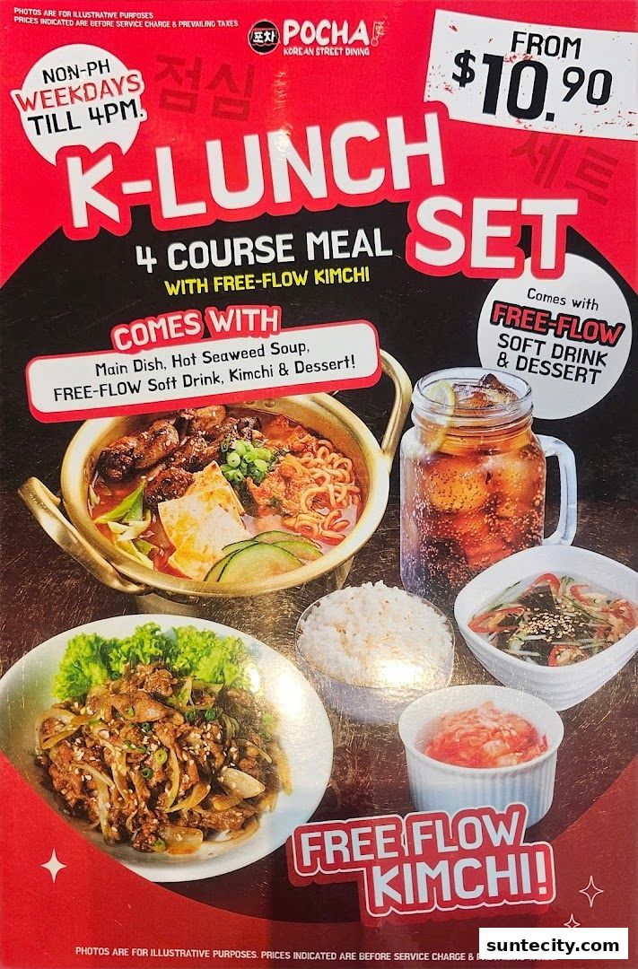 Menu page for POCHA! Korean Street Dining  Suntec City