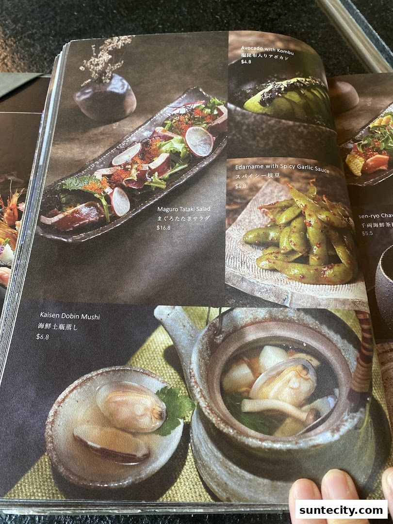 Menu page for 千両 sen-ryo Suntec City