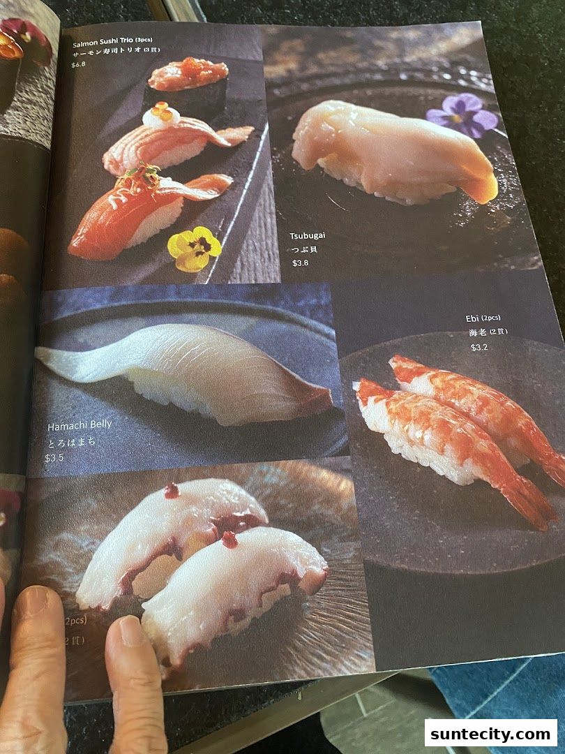 Menu page for 千両 sen-ryo Suntec City