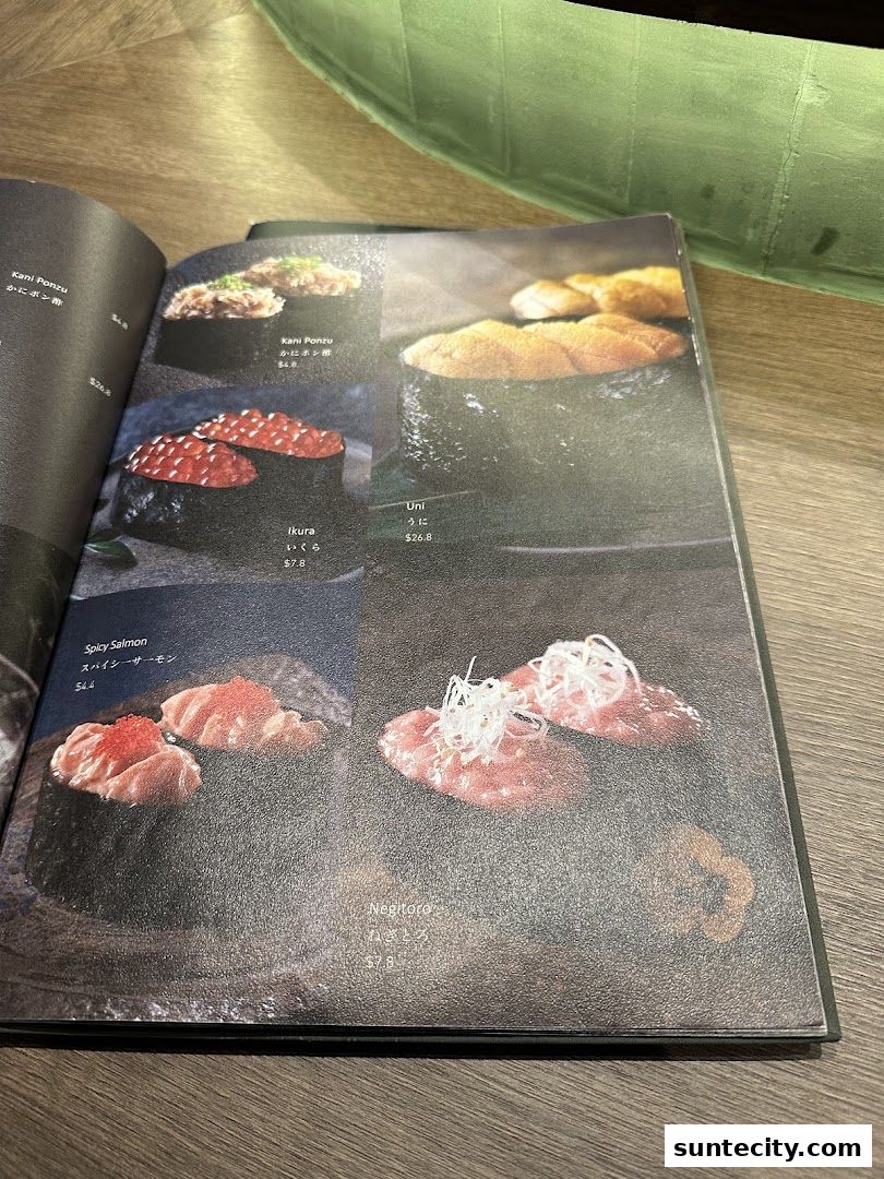 Menu page for 千両 sen-ryo Suntec City