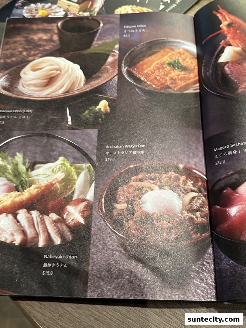 Menu page for 千両 sen-ryo Suntec City