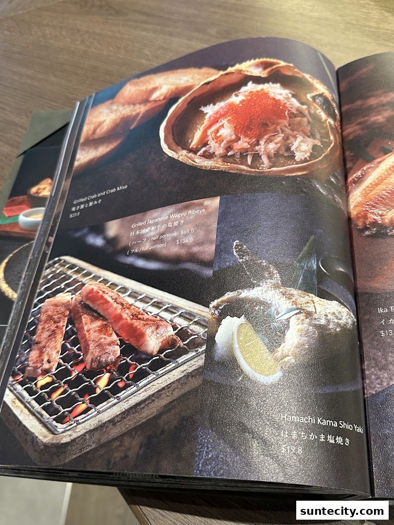 Menu page for 千両 sen-ryo Suntec City