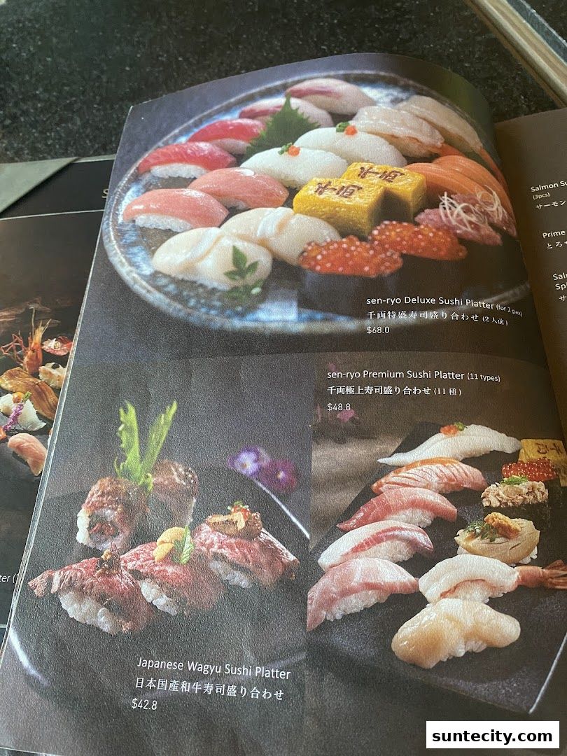 Menu page for 千両 sen-ryo Suntec City