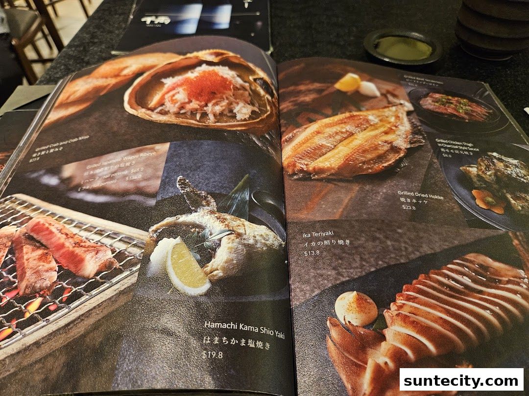 Menu page for 千両 sen-ryo Suntec City