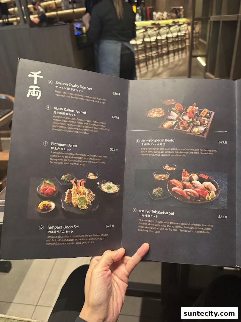 Menu page for 千両 sen-ryo Suntec City