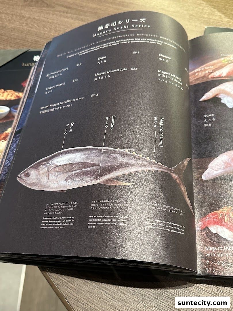 Menu page for 千両 sen-ryo Suntec City