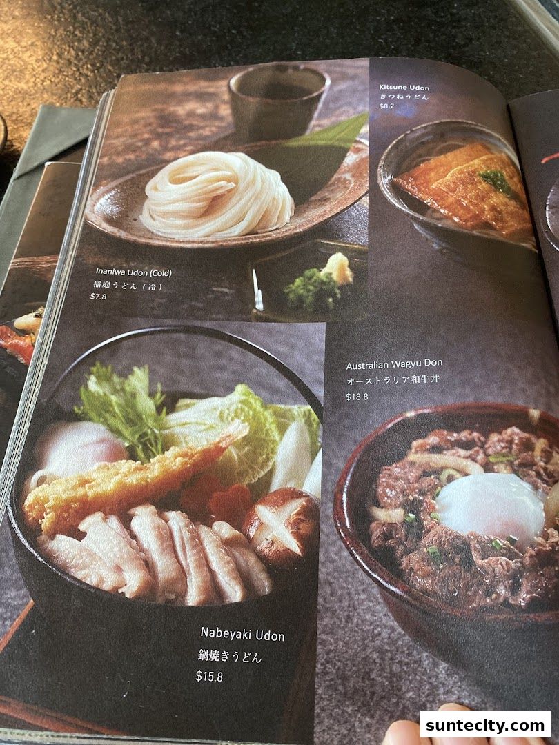 Menu page for 千両 sen-ryo Suntec City