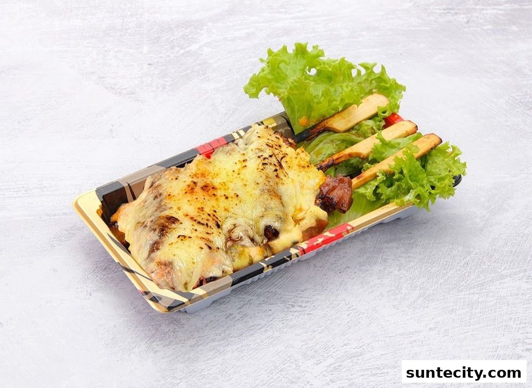 A delicious dish of grilled salmon with melted cheese and skewers, garnished with lettuce.
