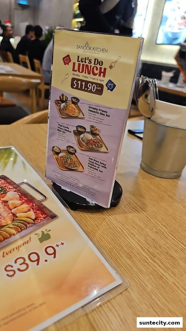 Menu page for Sanook Kitchen - Suntec City