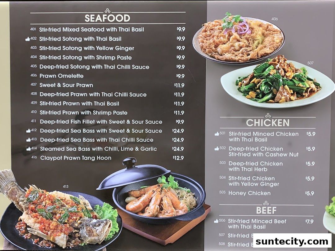 Menu page for Sanook Kitchen - Suntec City