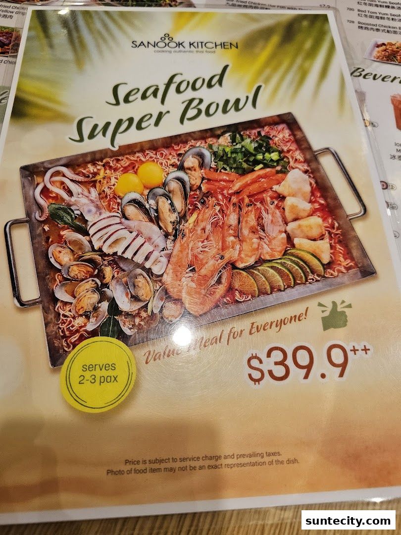 Menu page for Sanook Kitchen - Suntec City
