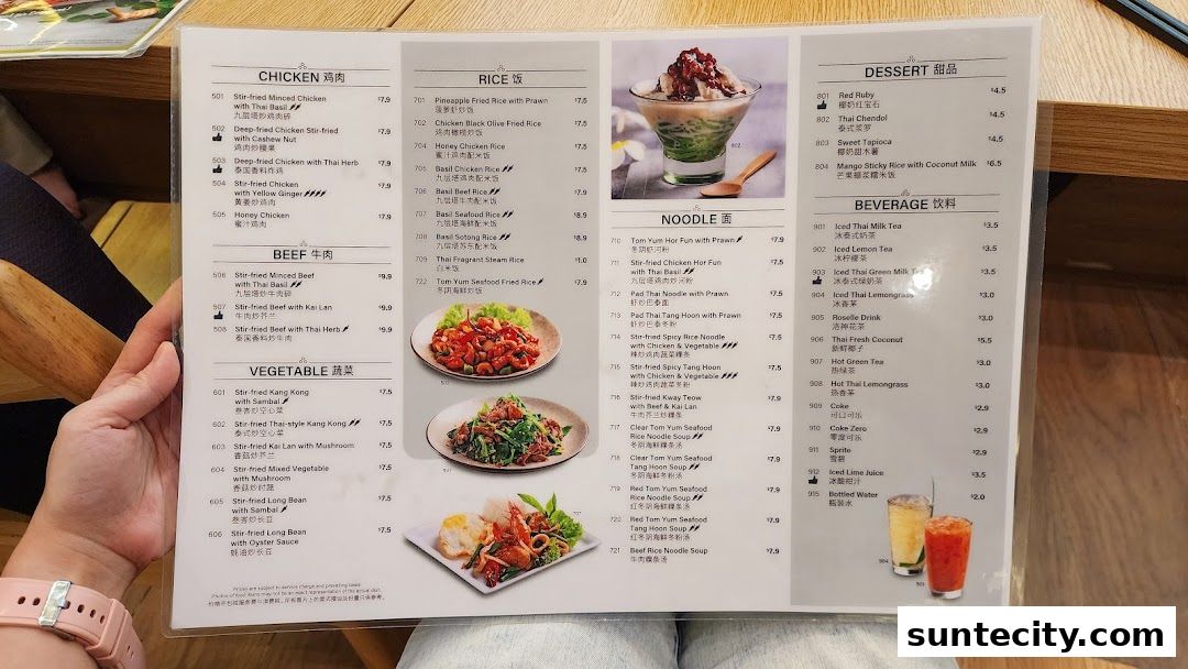 Menu page for Sanook Kitchen - Suntec City