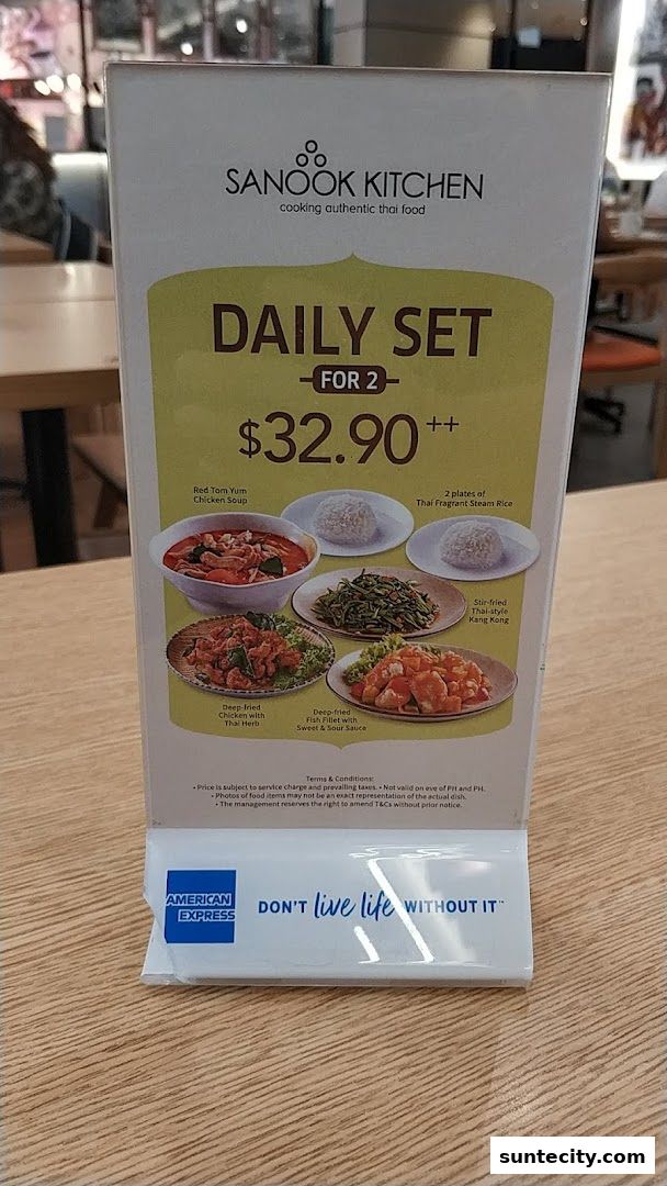 Menu page for Sanook Kitchen - Suntec City