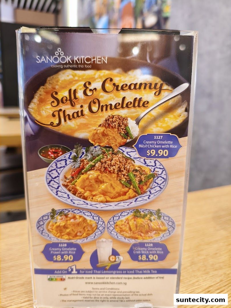 Menu page for Sanook Kitchen - Suntec City