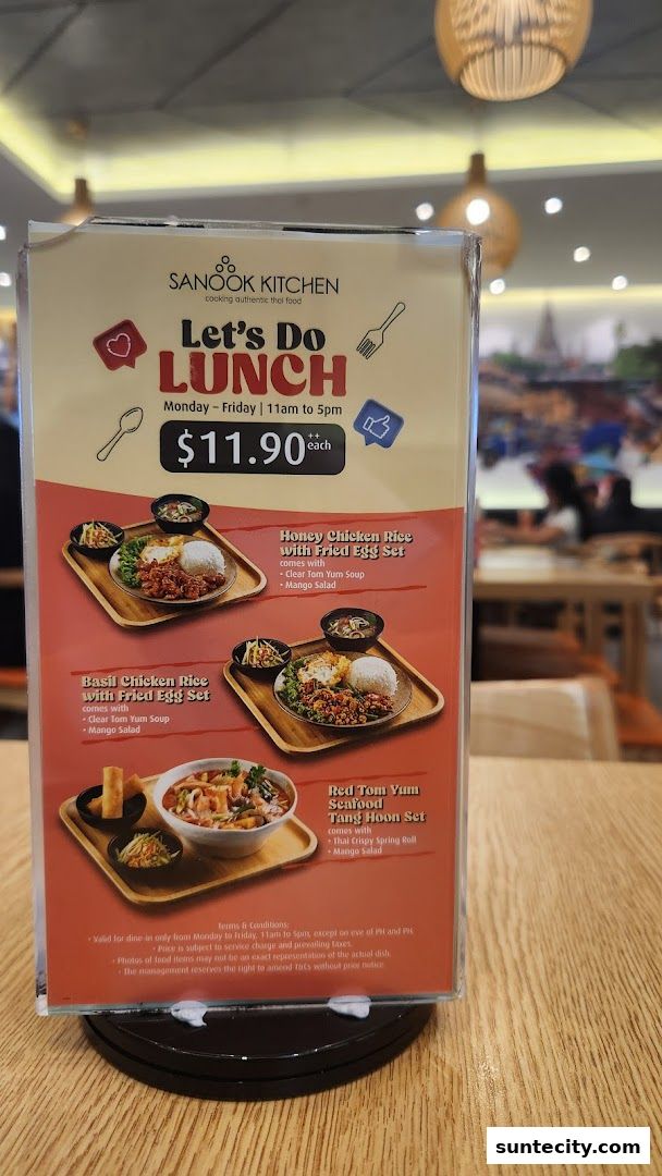 Menu page for Sanook Kitchen - Suntec City