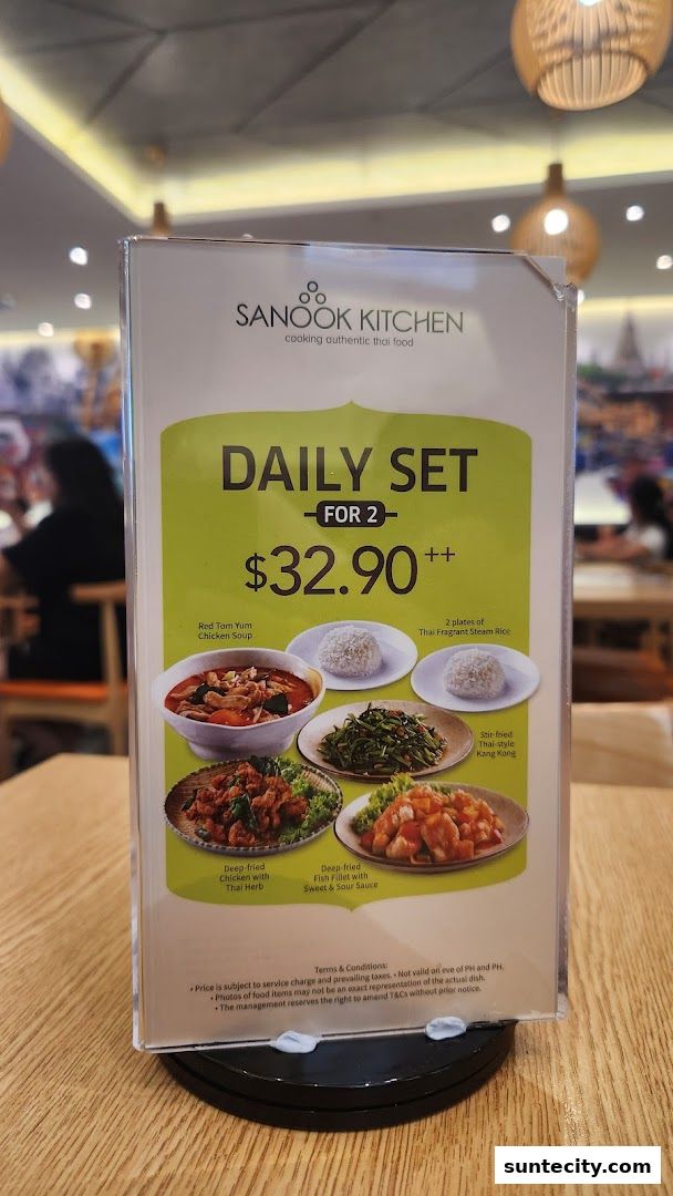 Menu page for Sanook Kitchen - Suntec City