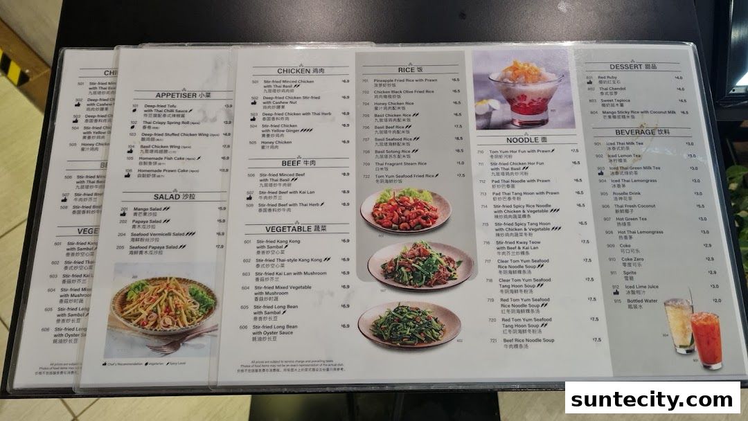 Menu page for Sanook Kitchen - Suntec City