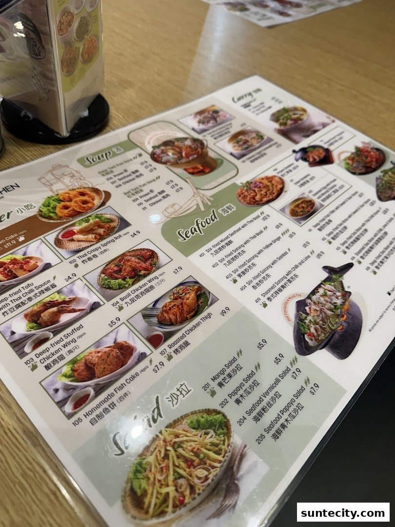 Menu page for Sanook Kitchen - Suntec City