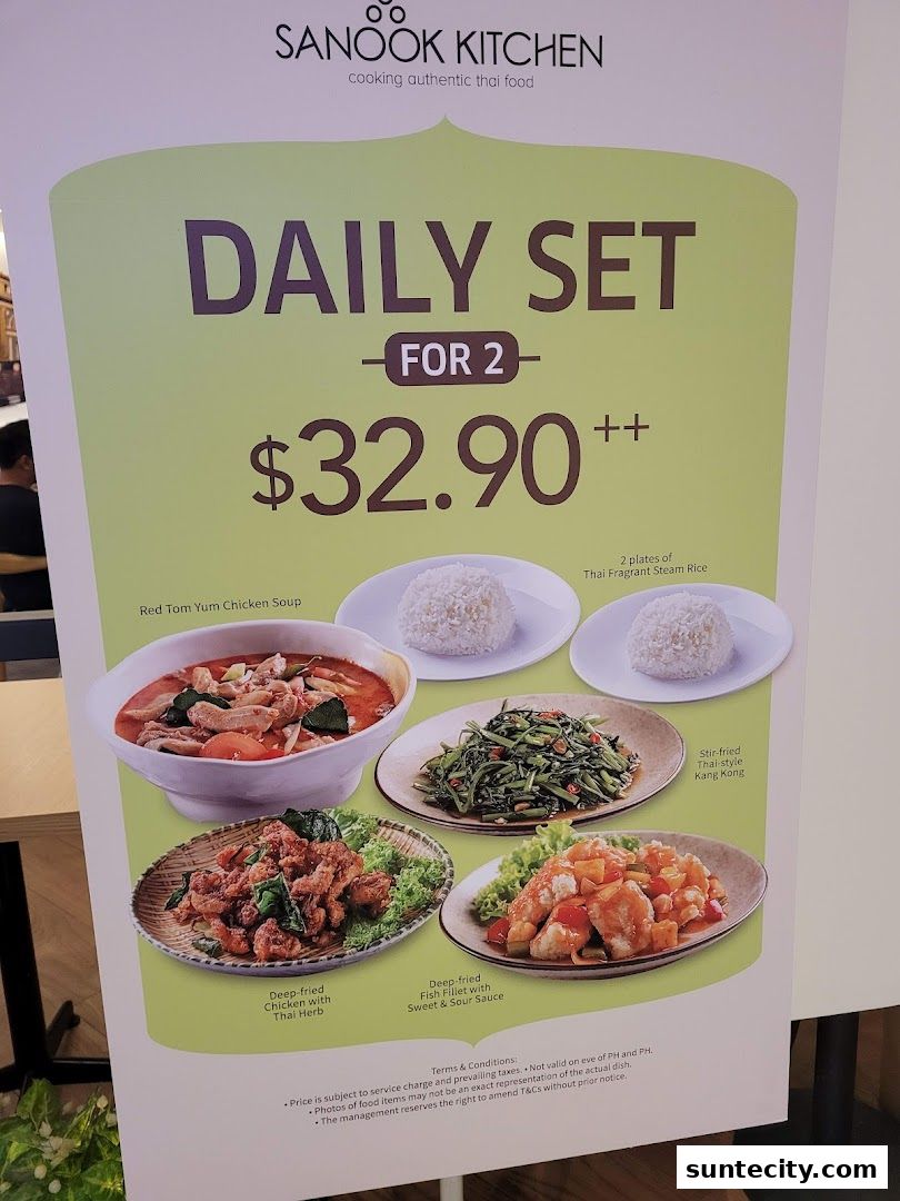 Menu page for Sanook Kitchen - Suntec City