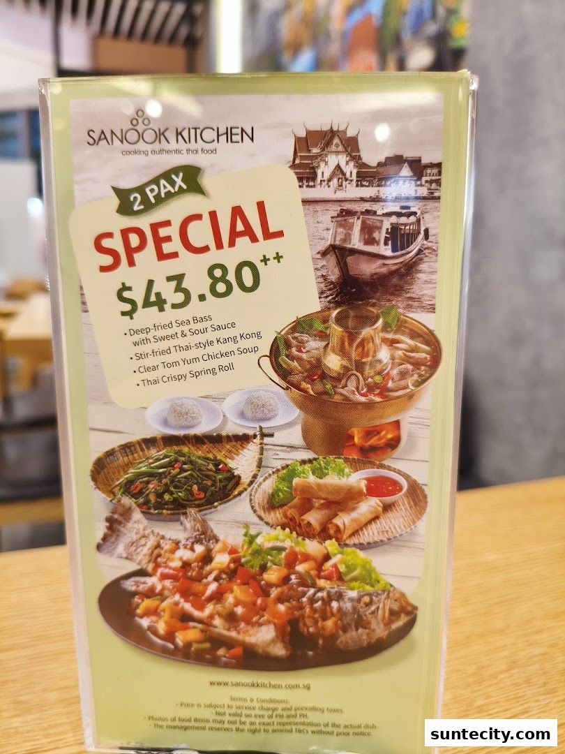 Menu page for Sanook Kitchen - Suntec City