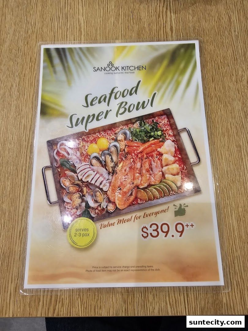 Menu page for Sanook Kitchen - Suntec City