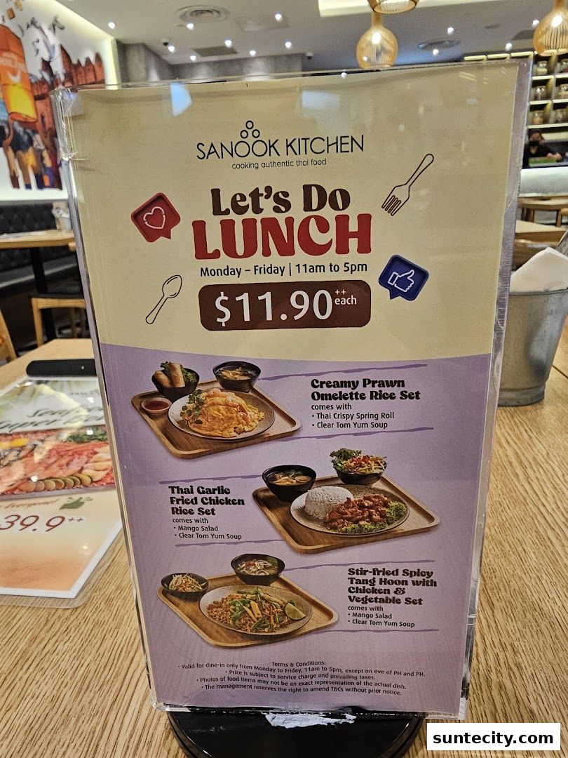 Menu page for Sanook Kitchen - Suntec City