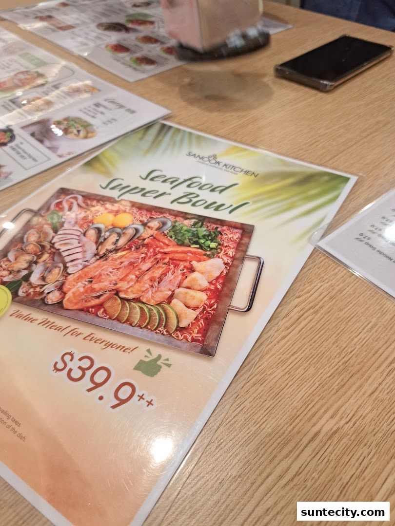 Menu page for Sanook Kitchen - Suntec City