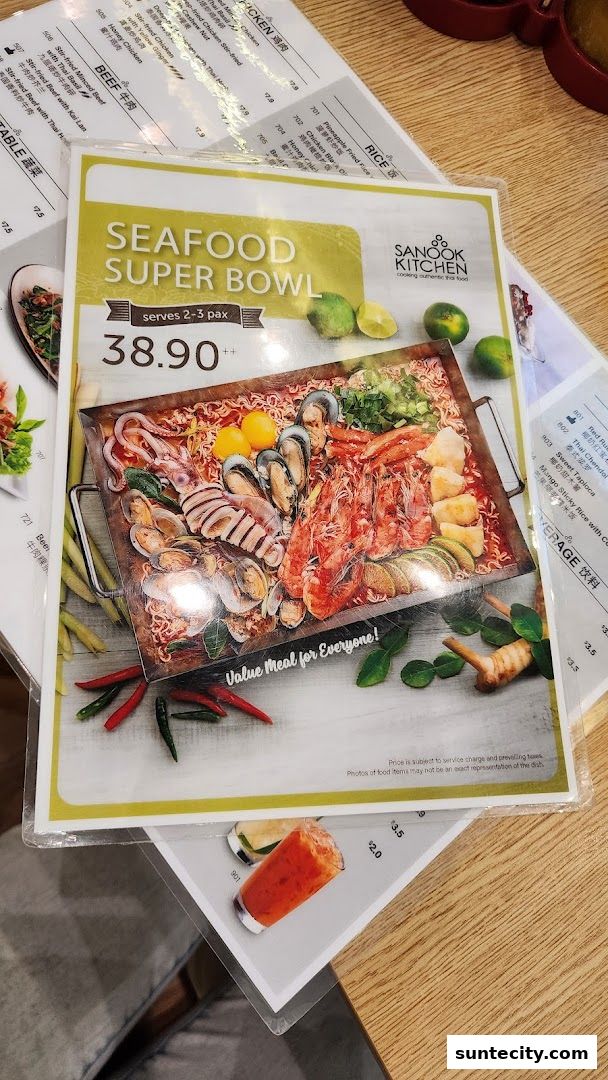 Menu page for Sanook Kitchen - Suntec City