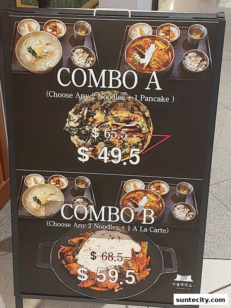 Menu page for Seoul Noodle Shop_Suntec City