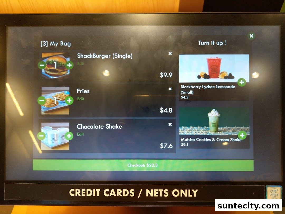 Menu page for Shake Shack Suntec