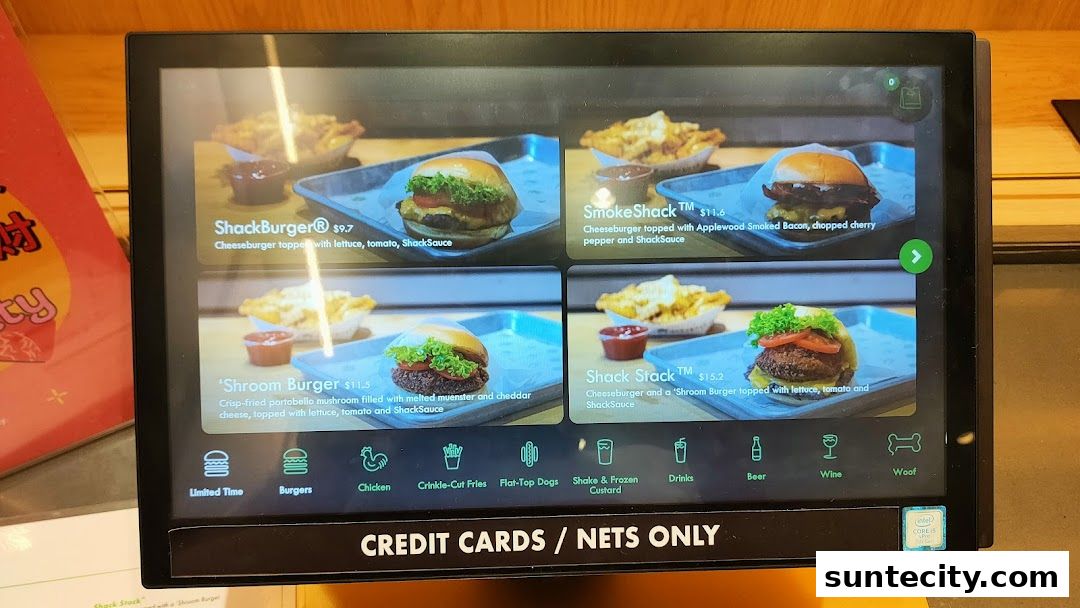 Menu page for Shake Shack Suntec