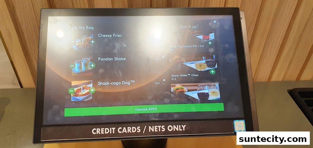 Menu page for Shake Shack Suntec