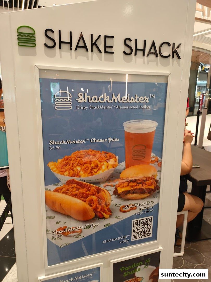 Menu page for Shake Shack Suntec
