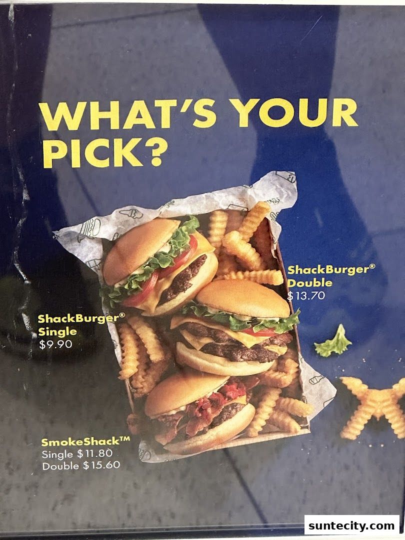 Menu page for Shake Shack Suntec