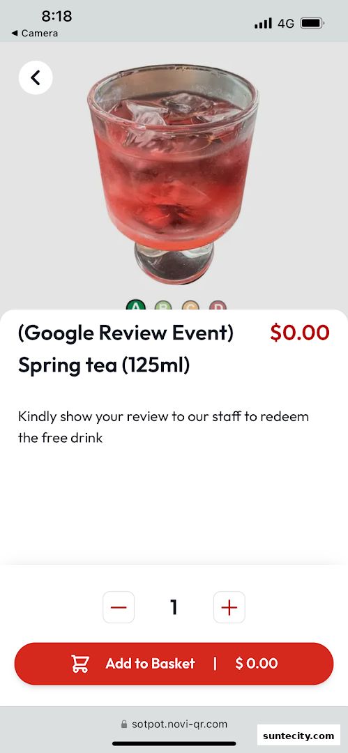 Menu page for SOTPOT