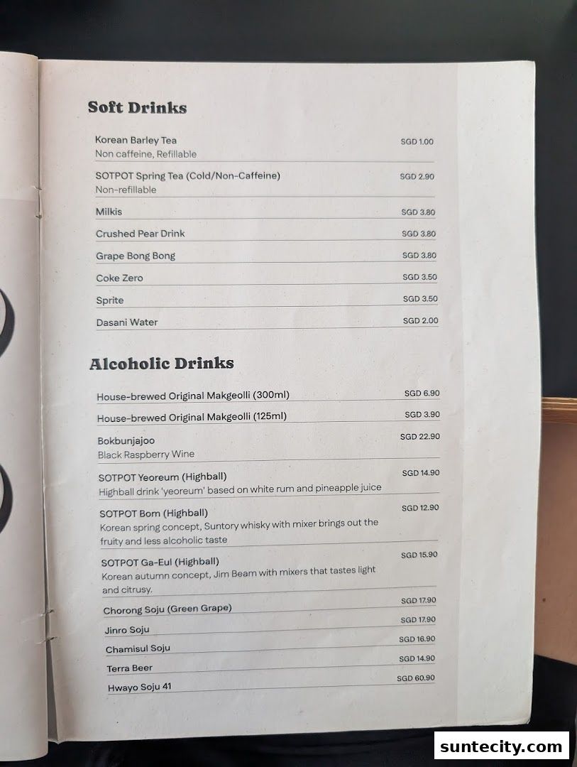 Menu page for SOTPOT