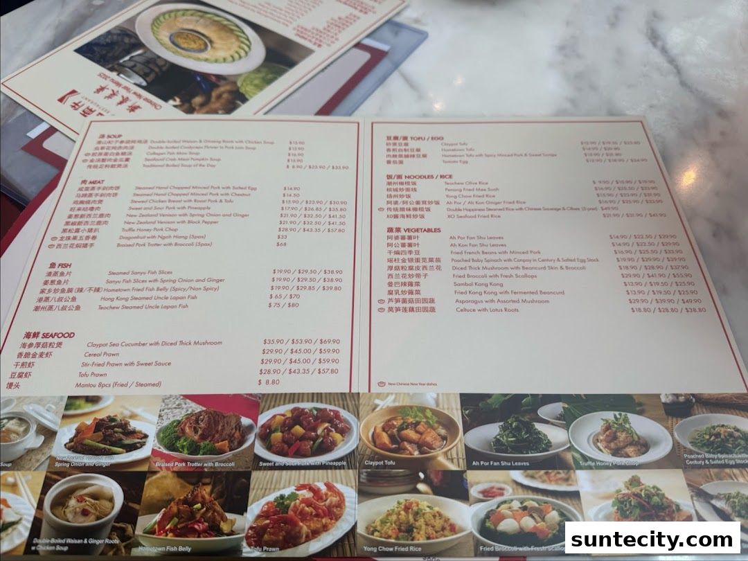Menu page for Soup Restaurant  Suntec City