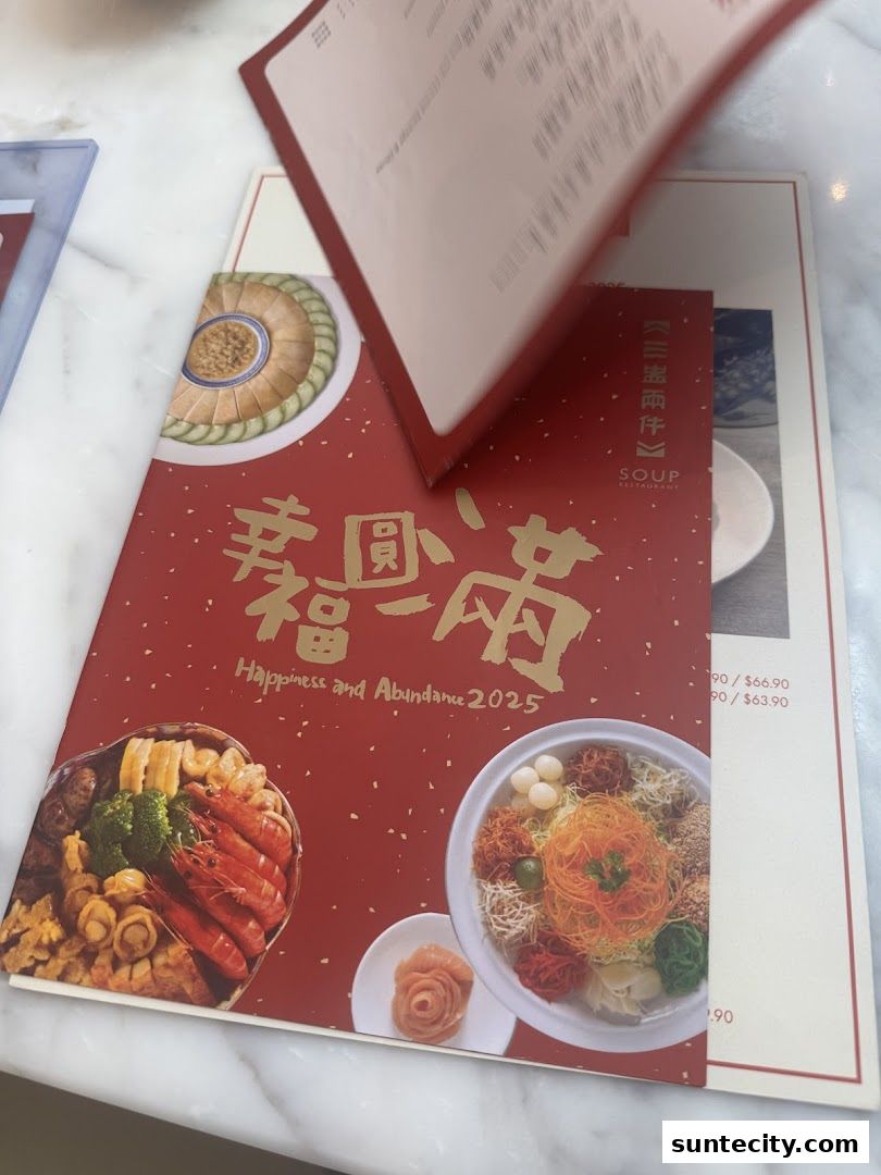 Menu page for Soup Restaurant  Suntec City