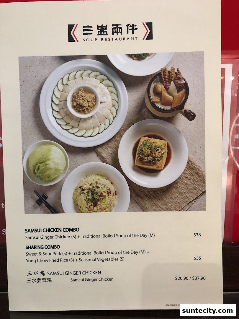 Menu page for Soup Restaurant  Suntec City