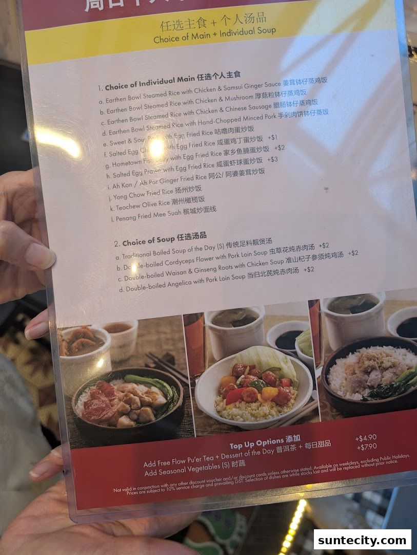 Menu page for Soup Restaurant  Suntec City