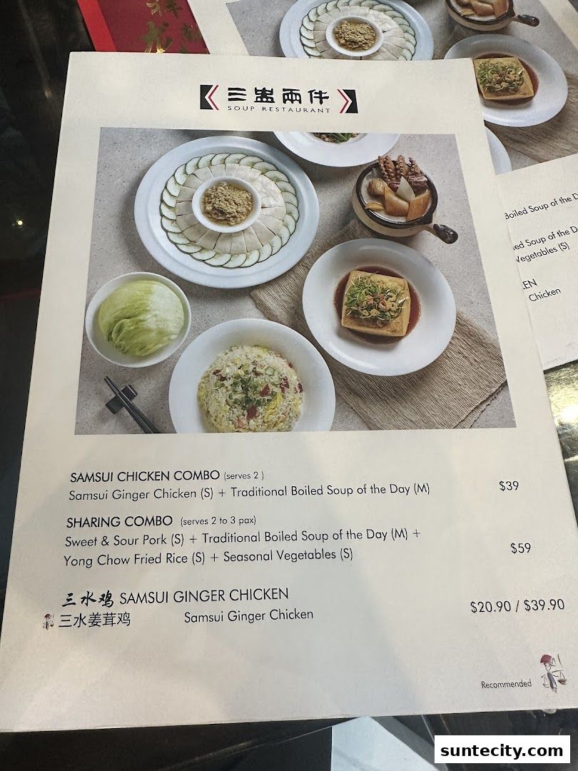 Menu page for Soup Restaurant  Suntec City