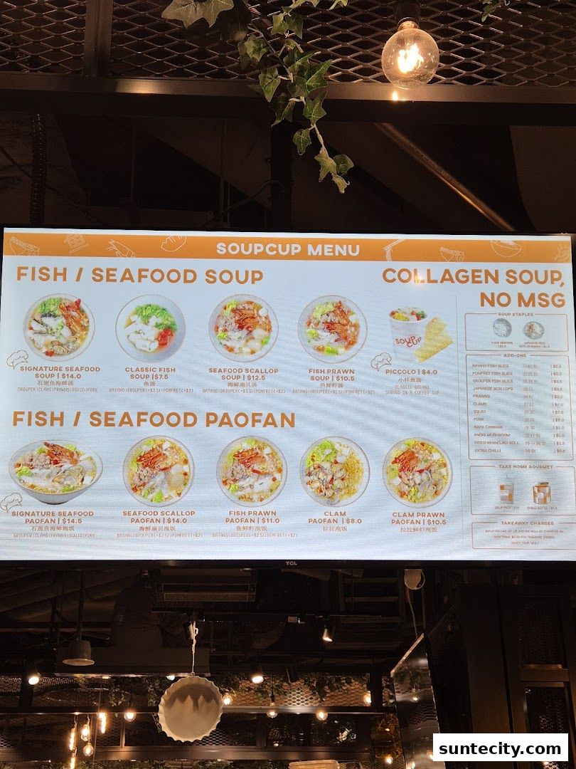 Menu page for SoupCup Suntec City