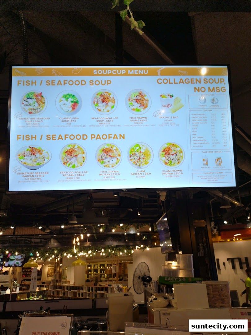 Menu page for SoupCup Suntec City