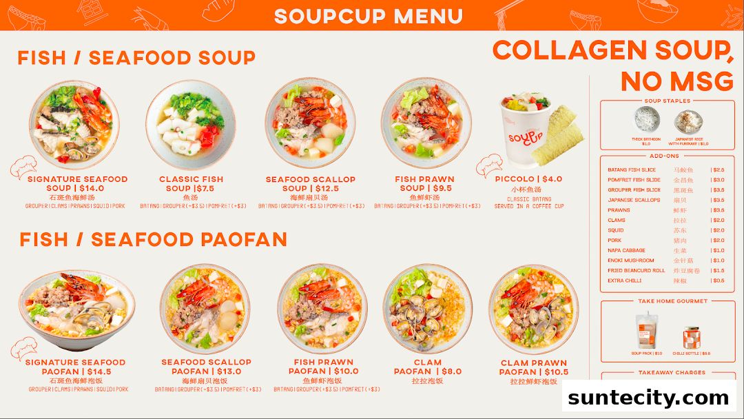 Menu page for SoupCup Suntec City