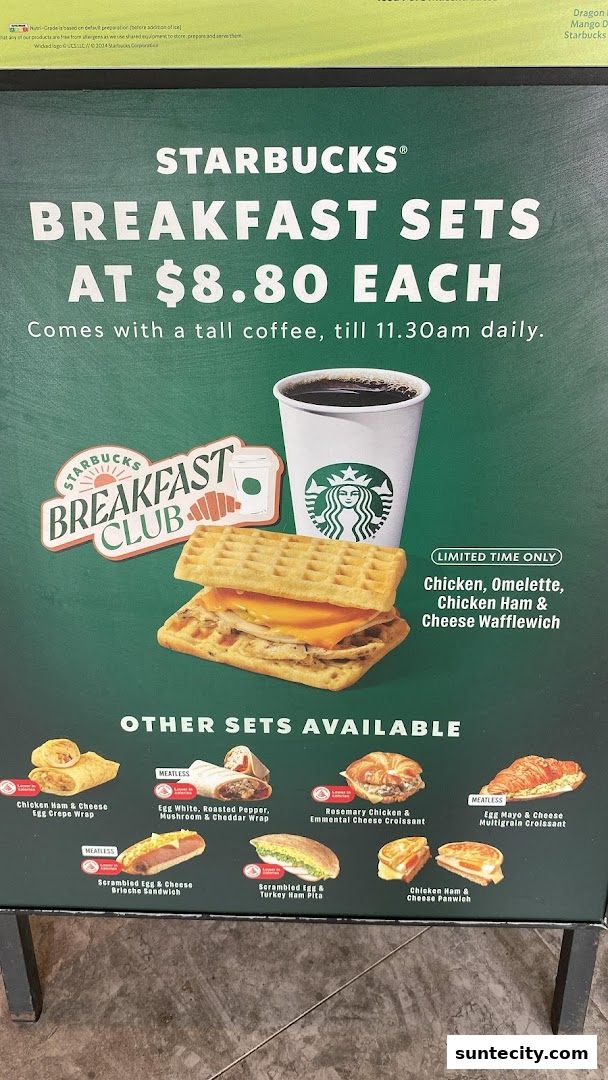 Menu page for Starbucks Suntec City Tower 3 Level 2