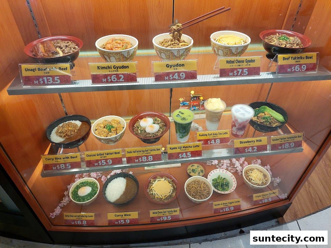Menu page for Sukiya Gyudon  Curry Suntec City